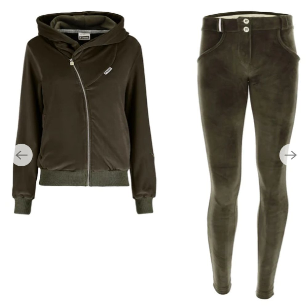 Freddy Wr.Up tracksuit olive green velour velvet XS